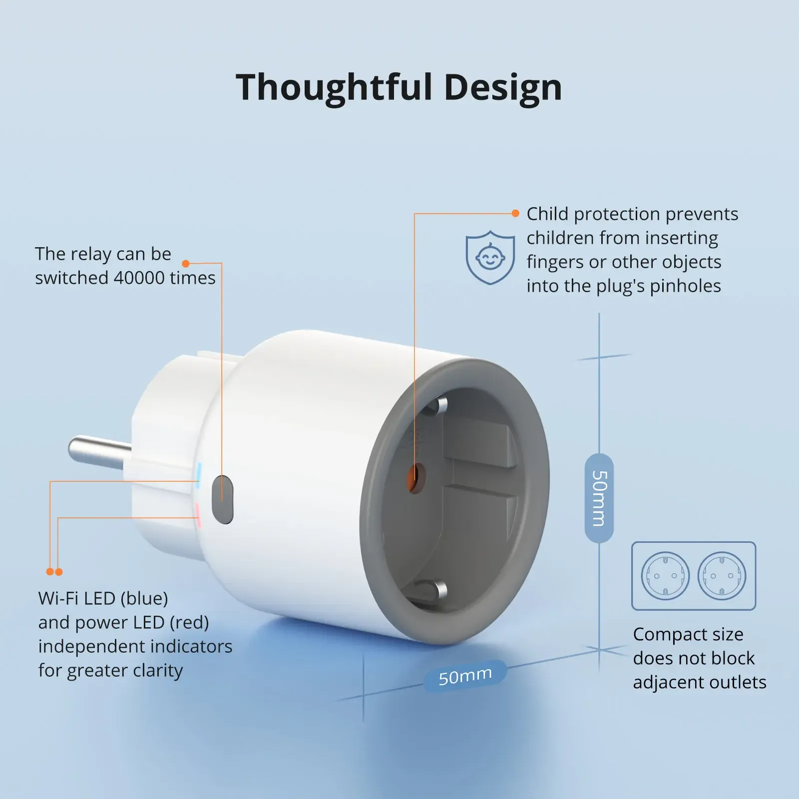 SONOFF Prise intelligente WiFi S60 EU/UK avec moniteur de puissance, minuterie et protection contre les surcharges, compatible Alexa, Google Home et Alice 2