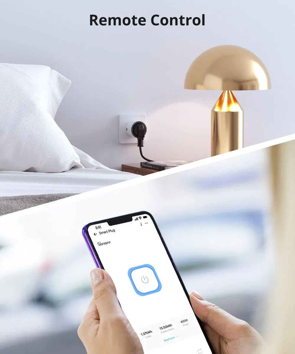 Télécommande de la prise intelligente depuis le smartphone