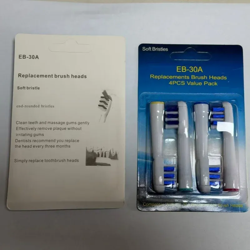 Brossettes de rechange pour brosse à dents électrique, lot de 4, compatibles Oral-B Advance Power, Pro Health, Triumph, 3D Excel et Vitality Precision Clean 3