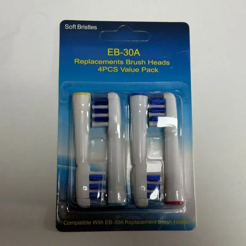 Brossettes de rechange pour brosse à dents électrique, lot de 4, compatibles Oral-B Advance Power, Pro Health, Triumph, 3D Excel et Vitality Precision Clean 6