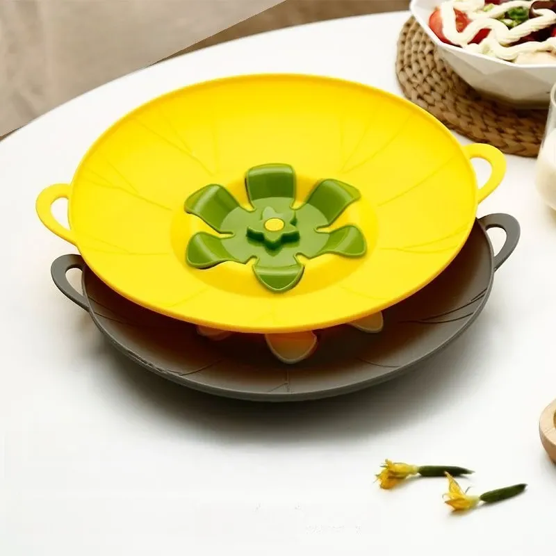 Couvercle de pot en silicone anti-déversement, résistant aux hautes températures et aux éclaboussures, ustensile de cuisine 3