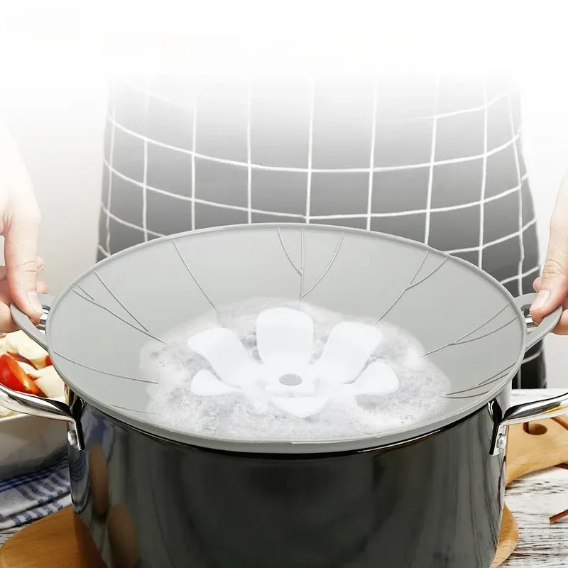 Couvercle de pot en silicone anti-déversement, résistant aux hautes températures et aux éclaboussures, ustensile de cuisine 2