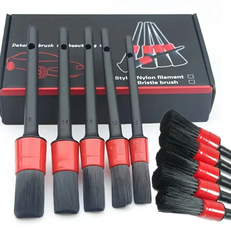 Ensemble de brosses de détailing automobile pour tableau de bord, roues et grilles d'aération
