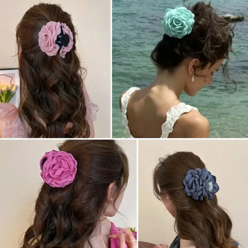 Pince à cheveux fleur, mise en scène lifestyle