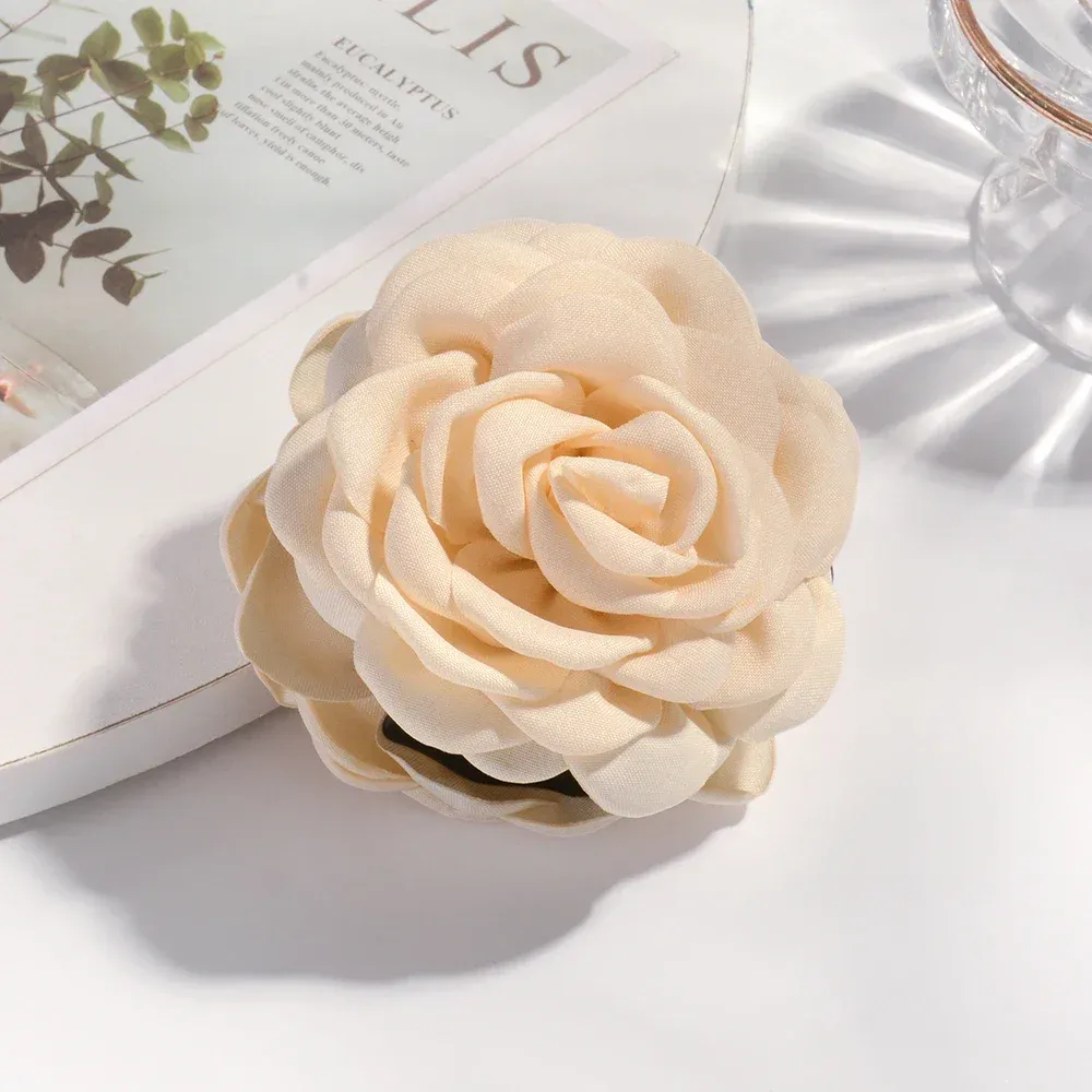 Pince à cheveux en tissu de coton pour femme, 16 coloris, taille moyenne, motif fleur de rose 18