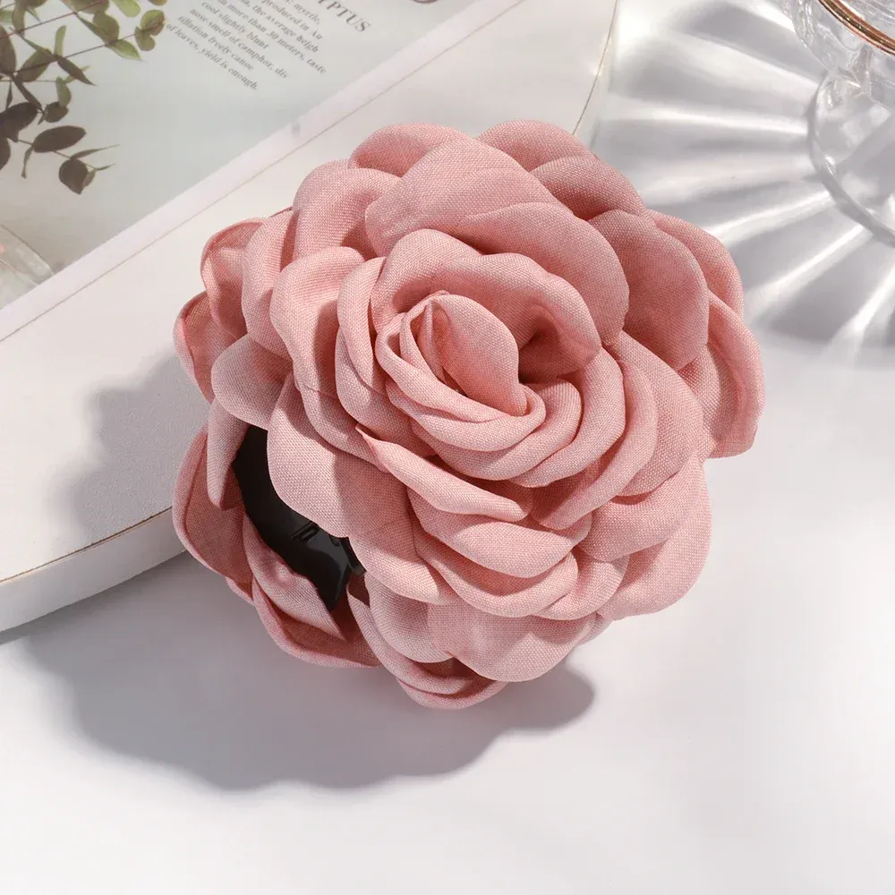Pince à cheveux en tissu de coton pour femme, 16 coloris, taille moyenne, motif fleur de rose 19