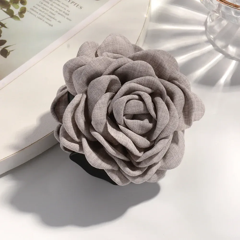 Pince à cheveux en tissu de coton pour femme, 16 coloris, taille moyenne, motif fleur de rose 14