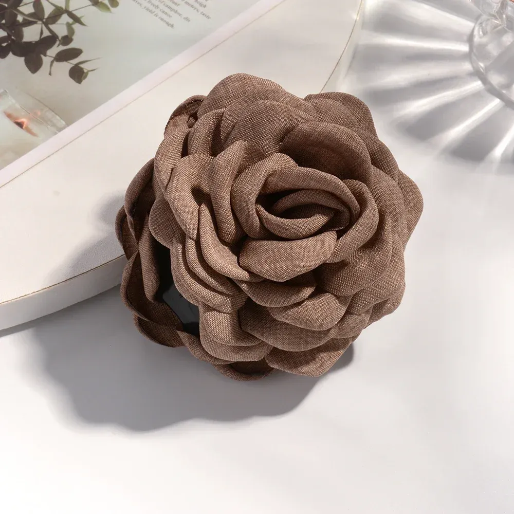Pince à cheveux en tissu de coton pour femme, 16 coloris, taille moyenne, motif fleur de rose 8