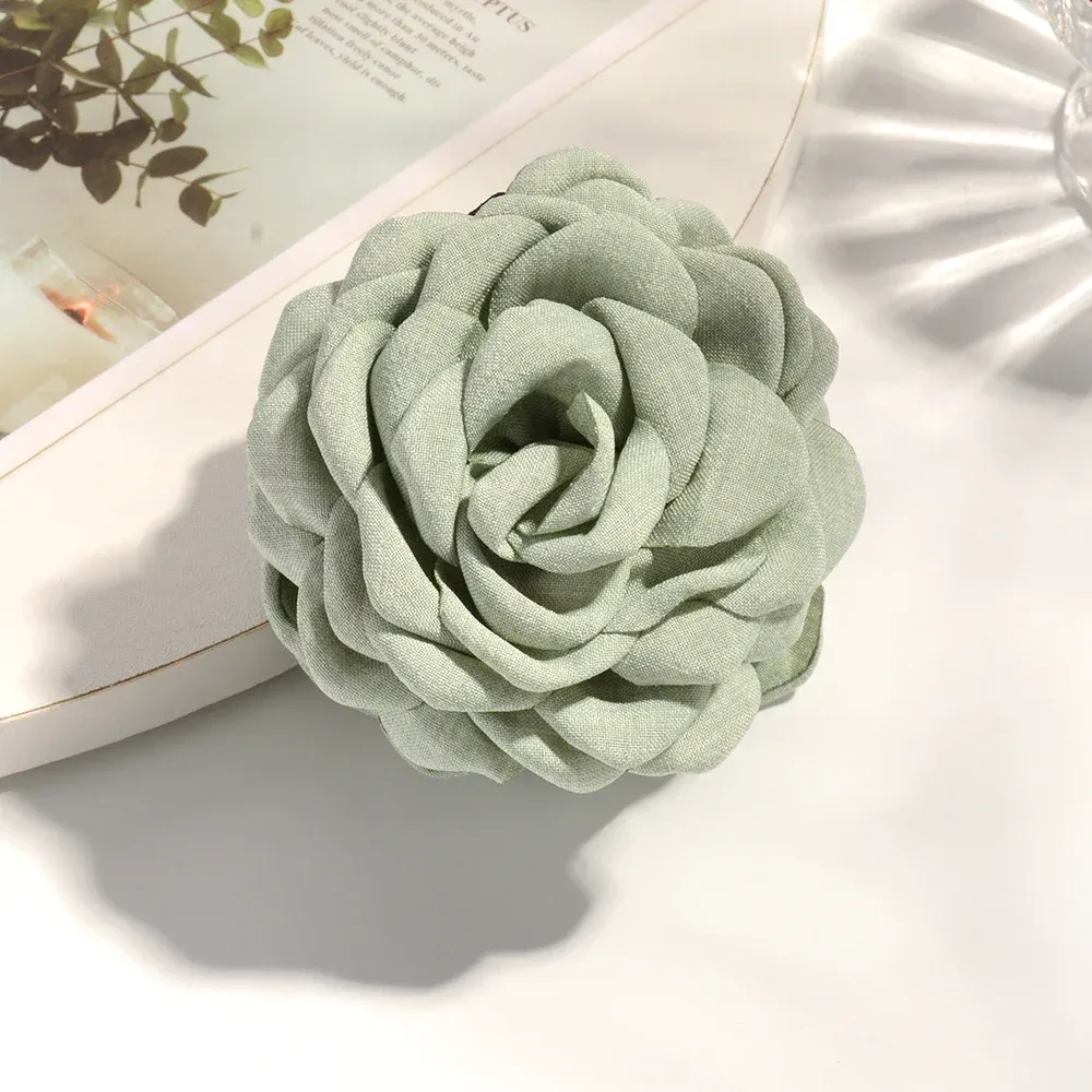 Pince à cheveux en tissu de coton pour femme, 16 coloris, taille moyenne, motif fleur de rose 29