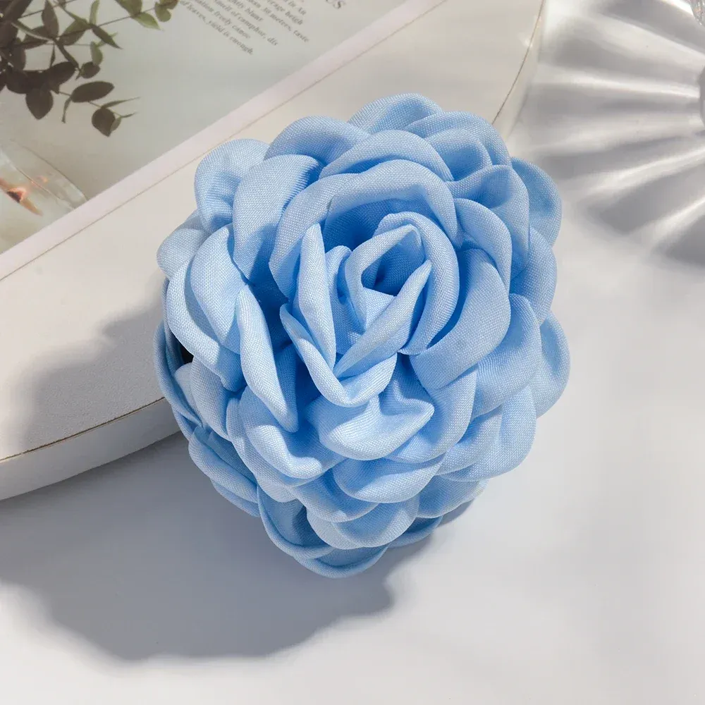 Pince à cheveux en tissu de coton pour femme, 16 coloris, taille moyenne, motif fleur de rose 25