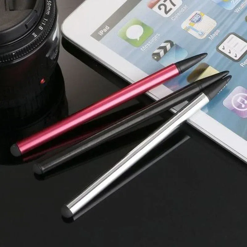 Stylet universel capacitif et résistif pour écran tactile, compatible tablette et smartphone, iPhone, iPad, Samsung, pointe en caoutchouc, lot de 3 6