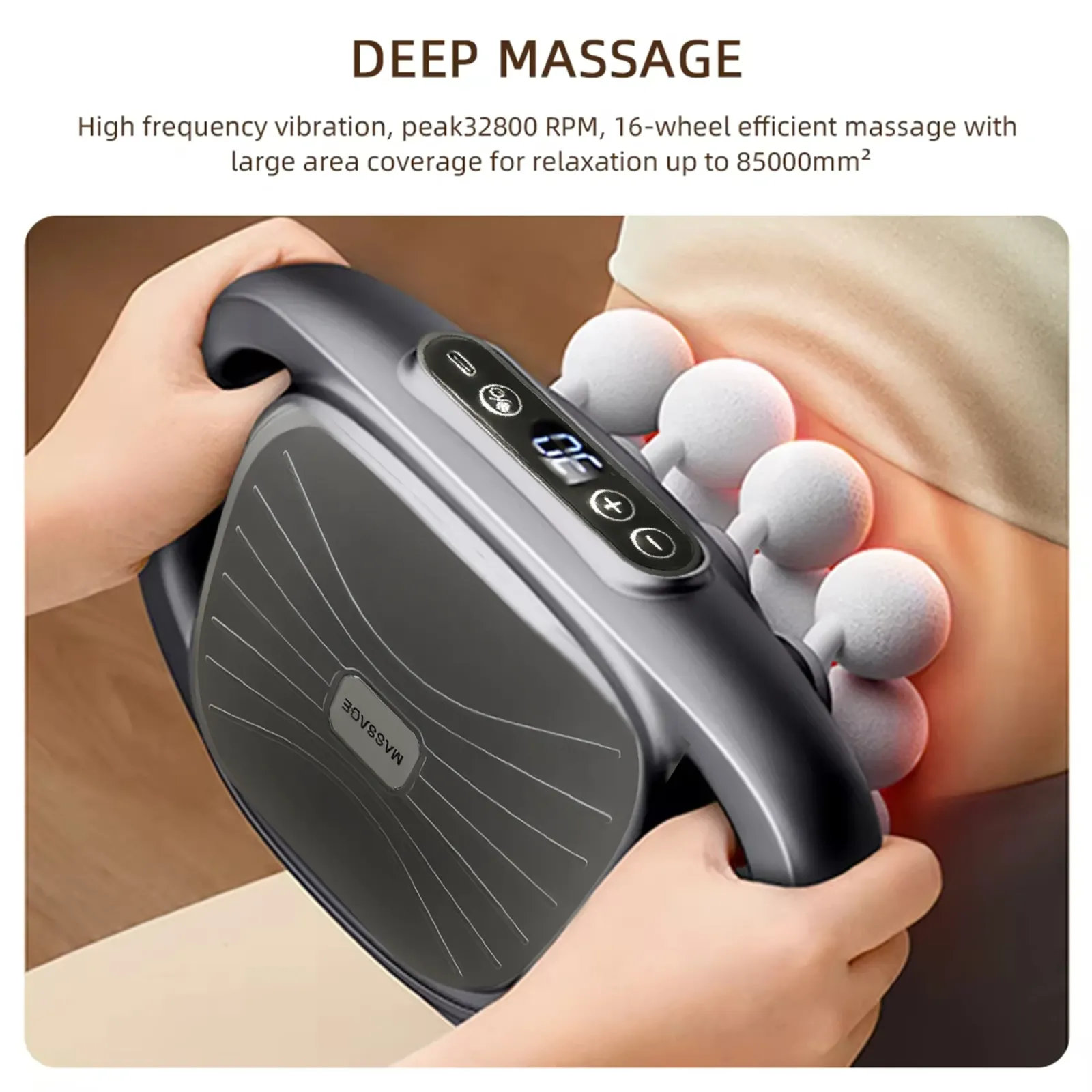 Têtes de massage interchangeables pour différentes zones du corps