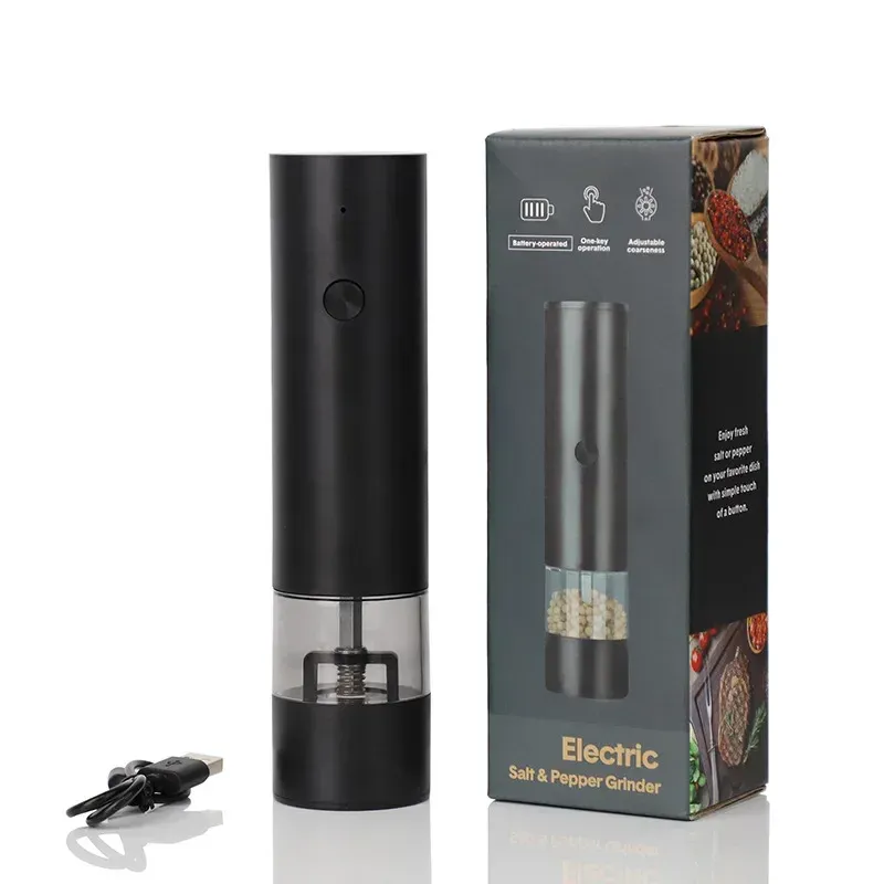 Moulin à sel et à poivre électrique rechargeable, mouture réglable, grande capacité, broyeur à épices automatique, ustensile de cuisine 7