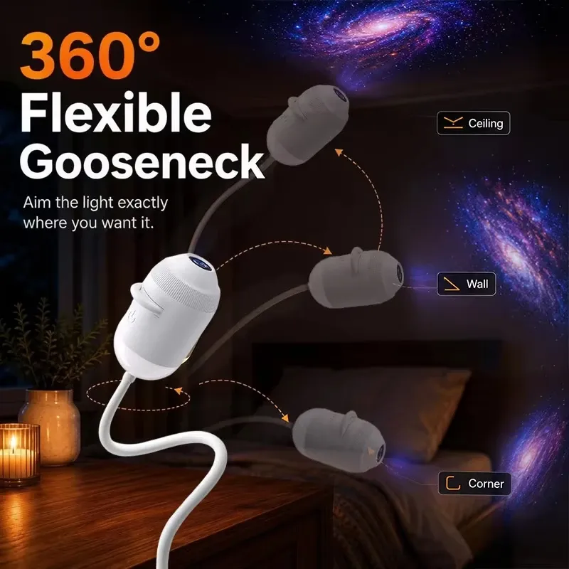 Bras flexible à col de cygne orientable à 360 degrés