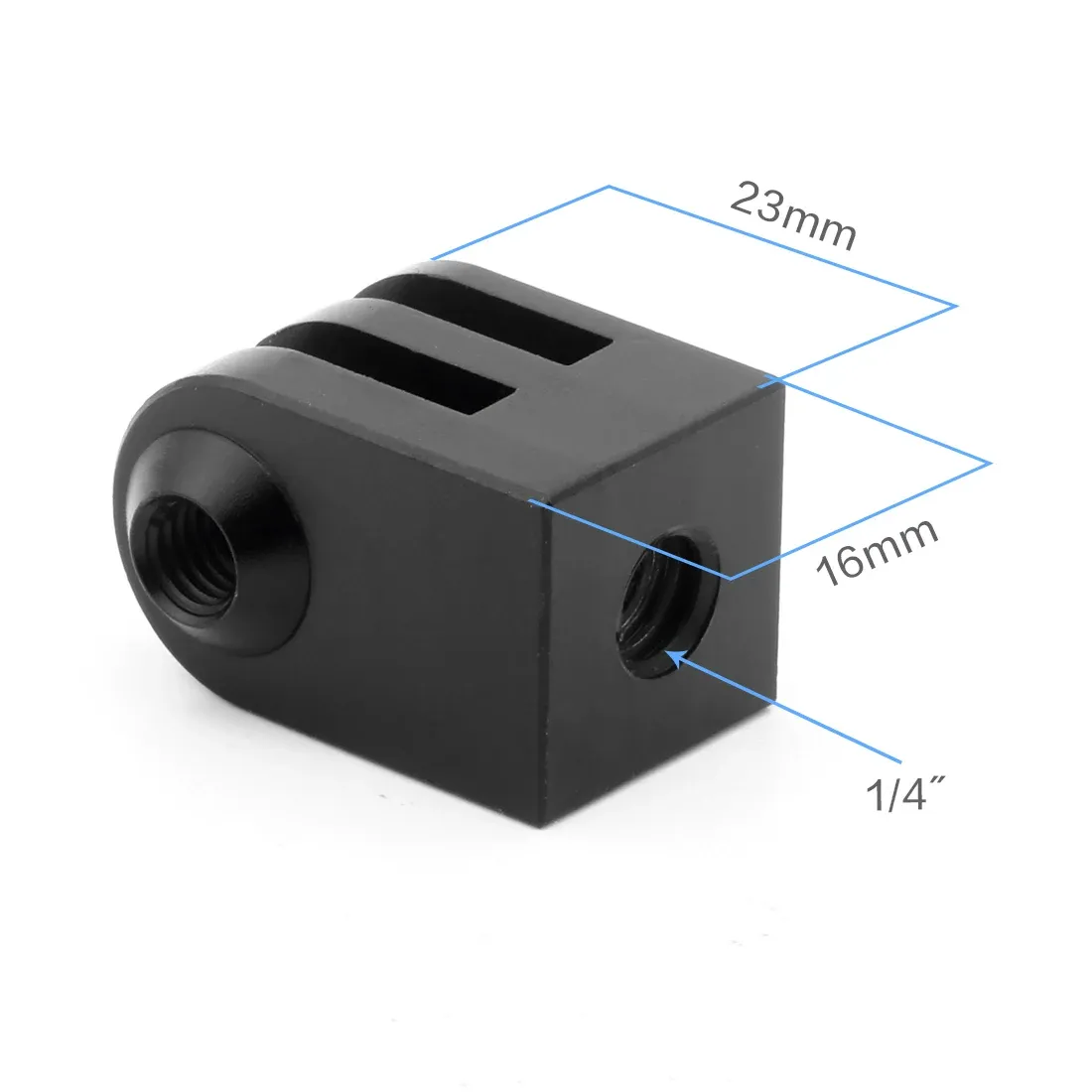 BGNing Adaptateur mini de trépied CNC 1/4" / M6 pour monopode, base de montage compatible GoPro Hero 13, 11, 10, 9, 7, 6 et accessoires de caméra d'action DJI Osmo 8
