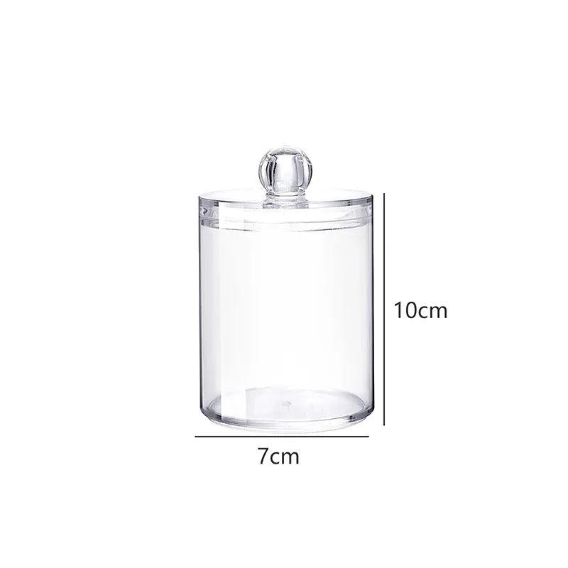 Boîte de rangement transparente en acrylique avec couvercle en bambou, pour cotons-tiges, cosmétiques et bijoux 8