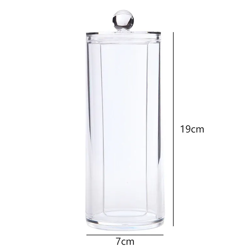 Boîte de rangement transparente en acrylique avec couvercle en bambou, pour cotons-tiges, cosmétiques et bijoux 9