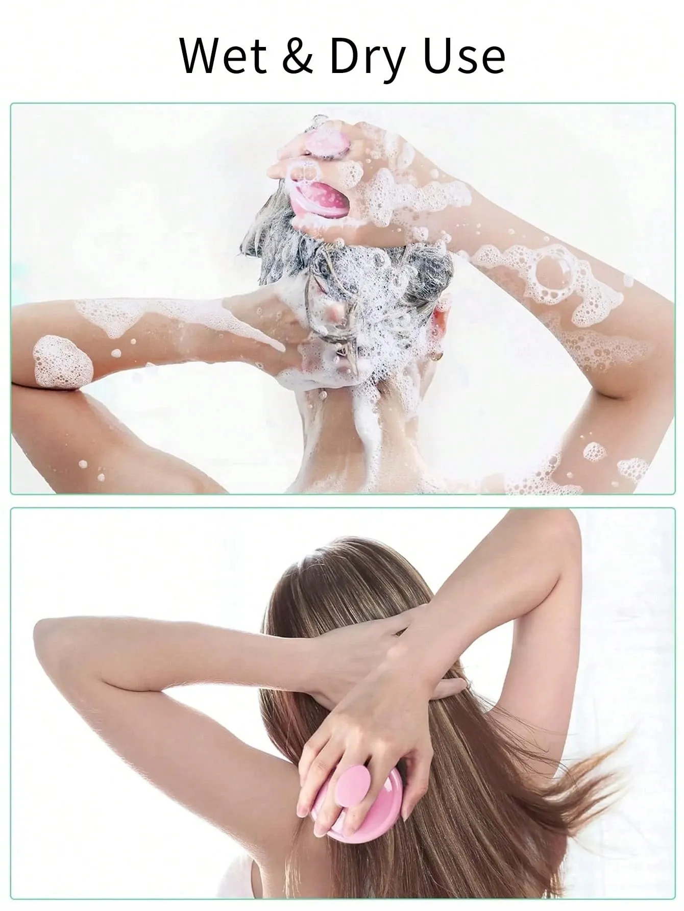 Brosse de lavage pour cheveux en silicone, masseur de cuir chevelu, peigne souple pour cheveux humides et secs, 1 pièce 5