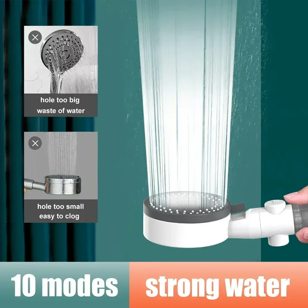 Pommeau de douche haute pression avec filtre, 10 modes, arrêt une touche, économie d'eau 3