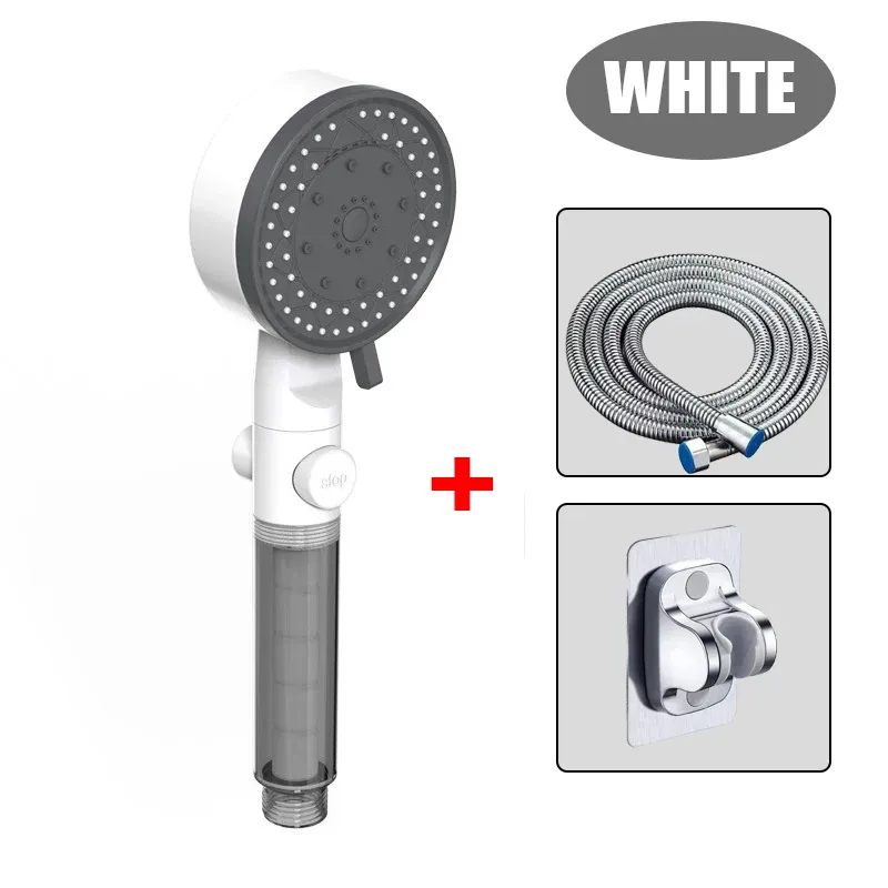 Pommeau de douche haute pression avec filtre, 10 modes, arrêt une touche, économie d'eau 8
