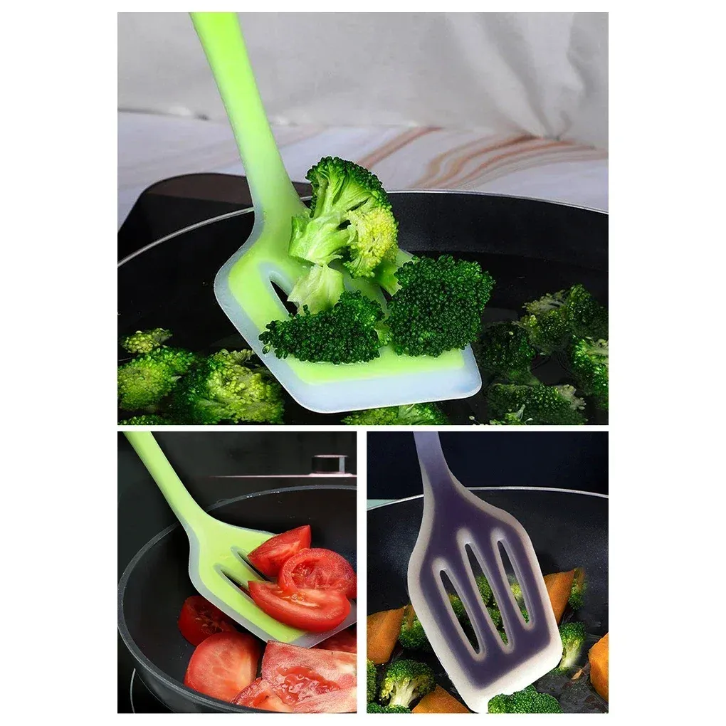 Ustensiles de cuisine en silicone colorés, ensemble antiadhésif 3