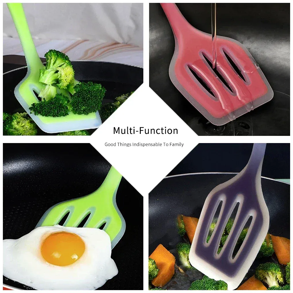 Ustensiles de cuisine en silicone colorés, ensemble antiadhésif 2