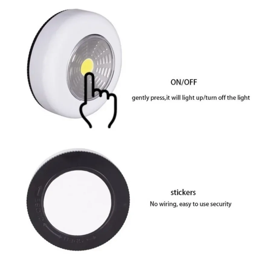 Veilleuse LED COB tactile sans fil, éclairage sous meuble pour armoire, tiroir et placard, disponible en lot de 1, 2, 3 ou 5 3