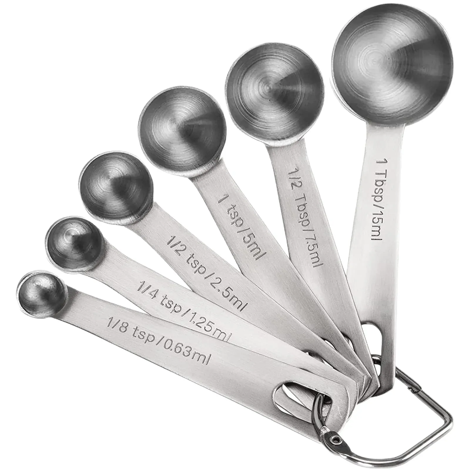 Cuillères doseuses en acier inoxydable de qualité alimentaire, mesure précise pour sucre, café, épices et cuisson, lot de 6 7