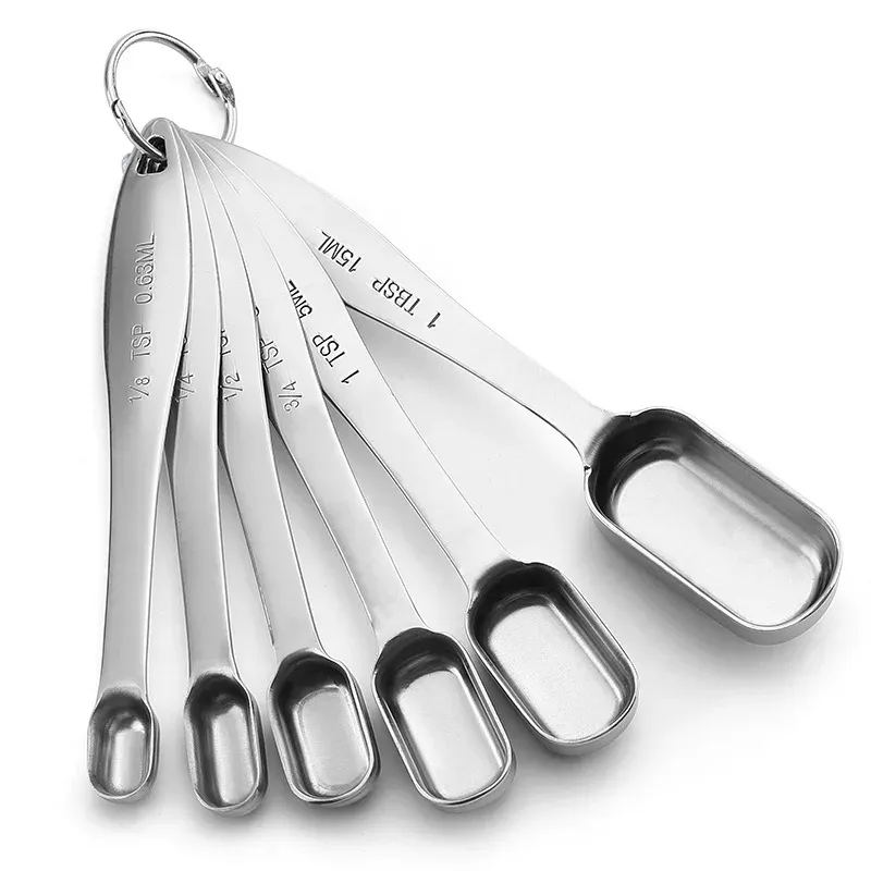 Cuillères doseuses en acier inoxydable de qualité alimentaire, mesure précise pour sucre, café, épices et cuisson, lot de 6 8