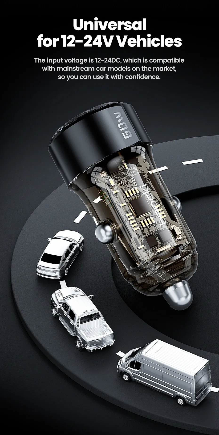 Chargeur de voiture en situation