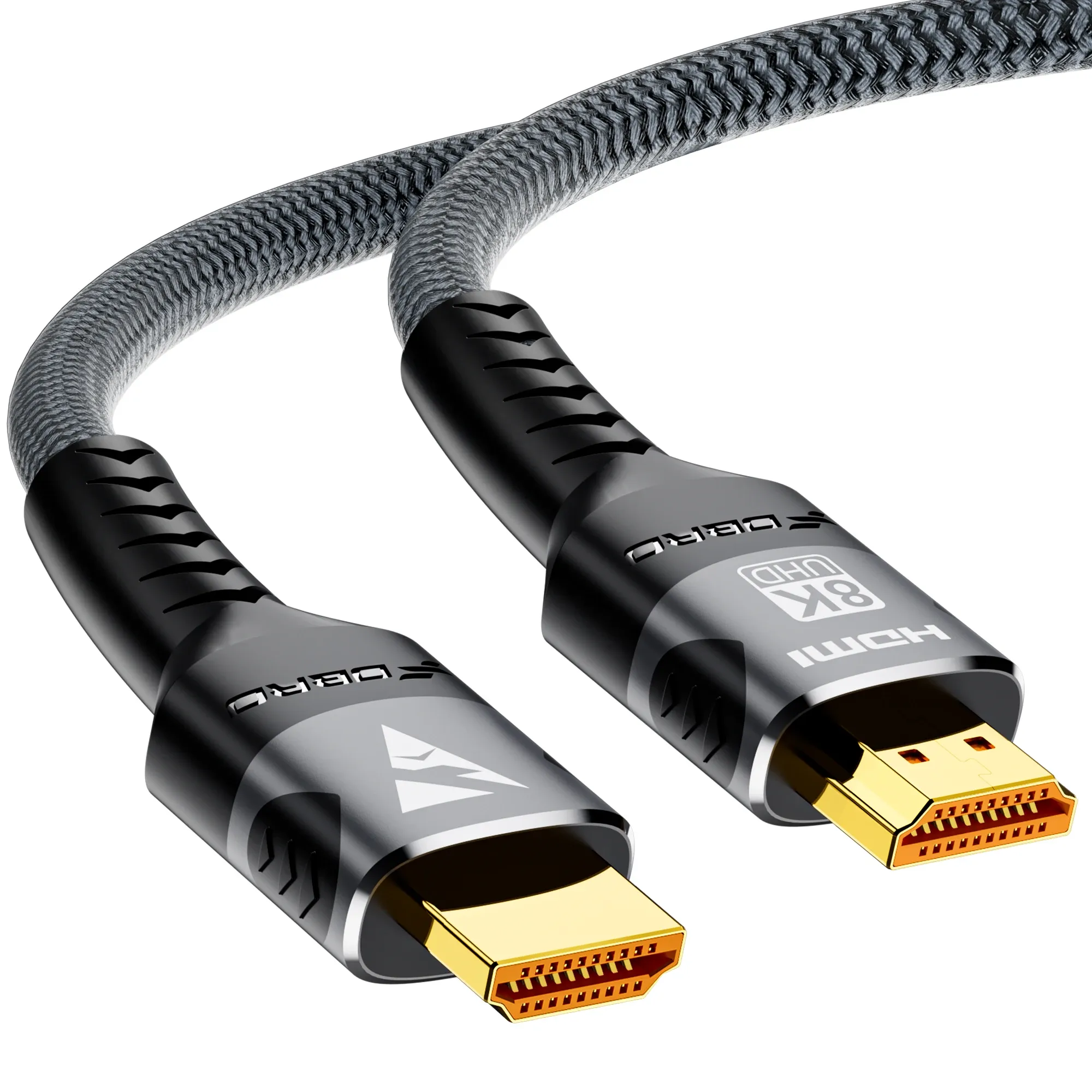 Câble HDMI 8K 2.1 48 Gbps tressé, haute vitesse, compatible 4K 120 Hz et 8K 60 Hz, DTS:X, HDCP 2.2/2.3, HDR10, pour ordinateur portable et PS5 3