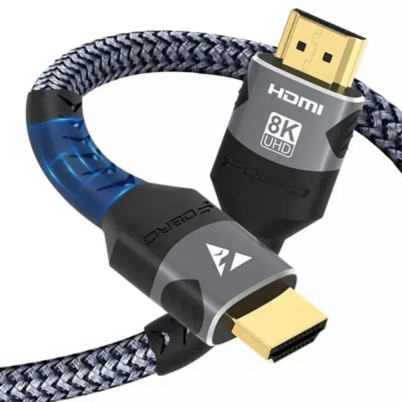 Câble HDMI 8K 2.1 48 Gbps tressé, haute vitesse, compatible 4K 120 Hz et 8K 60 Hz, DTS:X, HDCP 2.2/2.3, HDR10, pour ordinateur portable et PS5 7