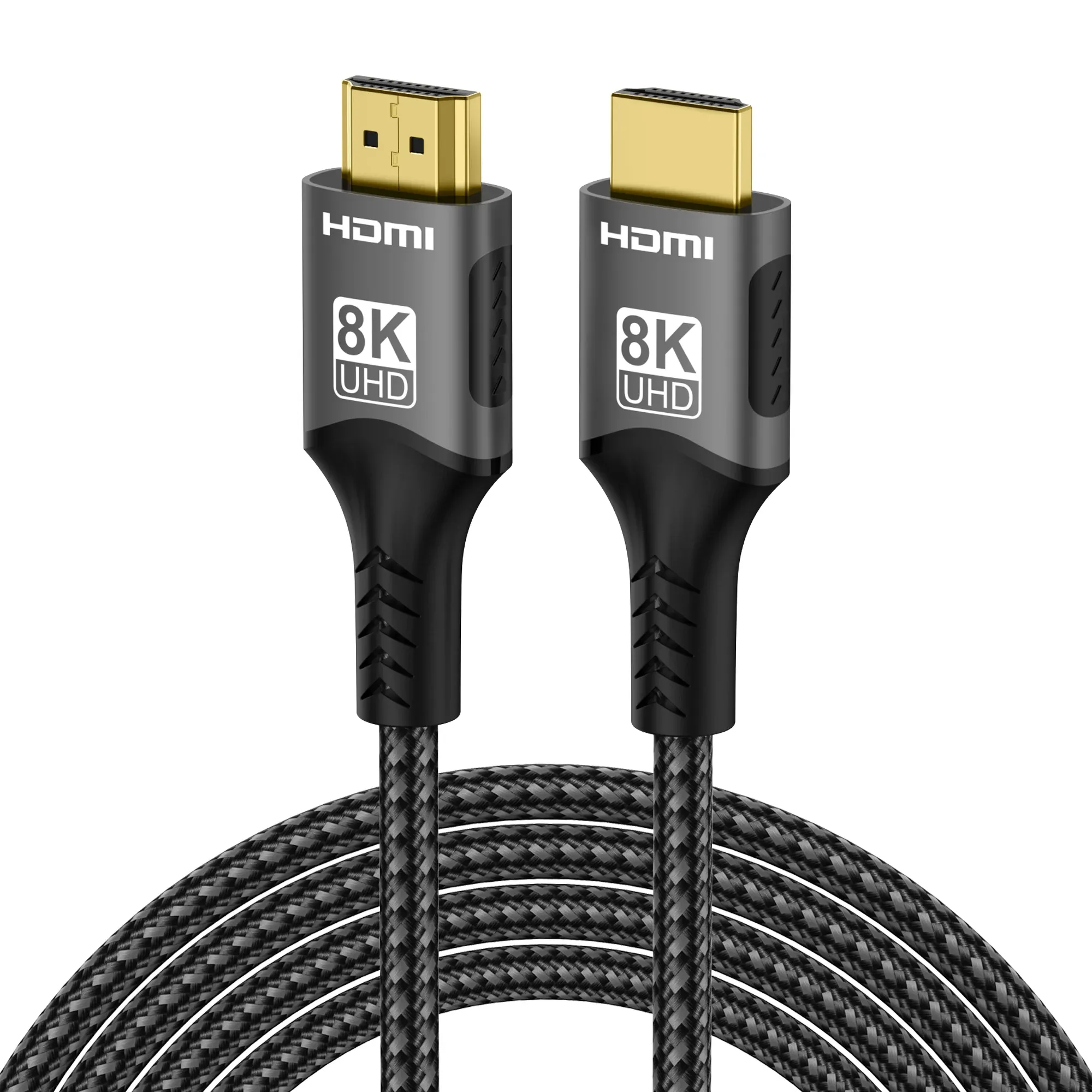 Câble HDMI 8K 2.1 48 Gbps tressé, haute vitesse, compatible 4K 120 Hz et 8K 60 Hz, DTS:X, HDCP 2.2/2.3, HDR10, pour ordinateur portable et PS5 8