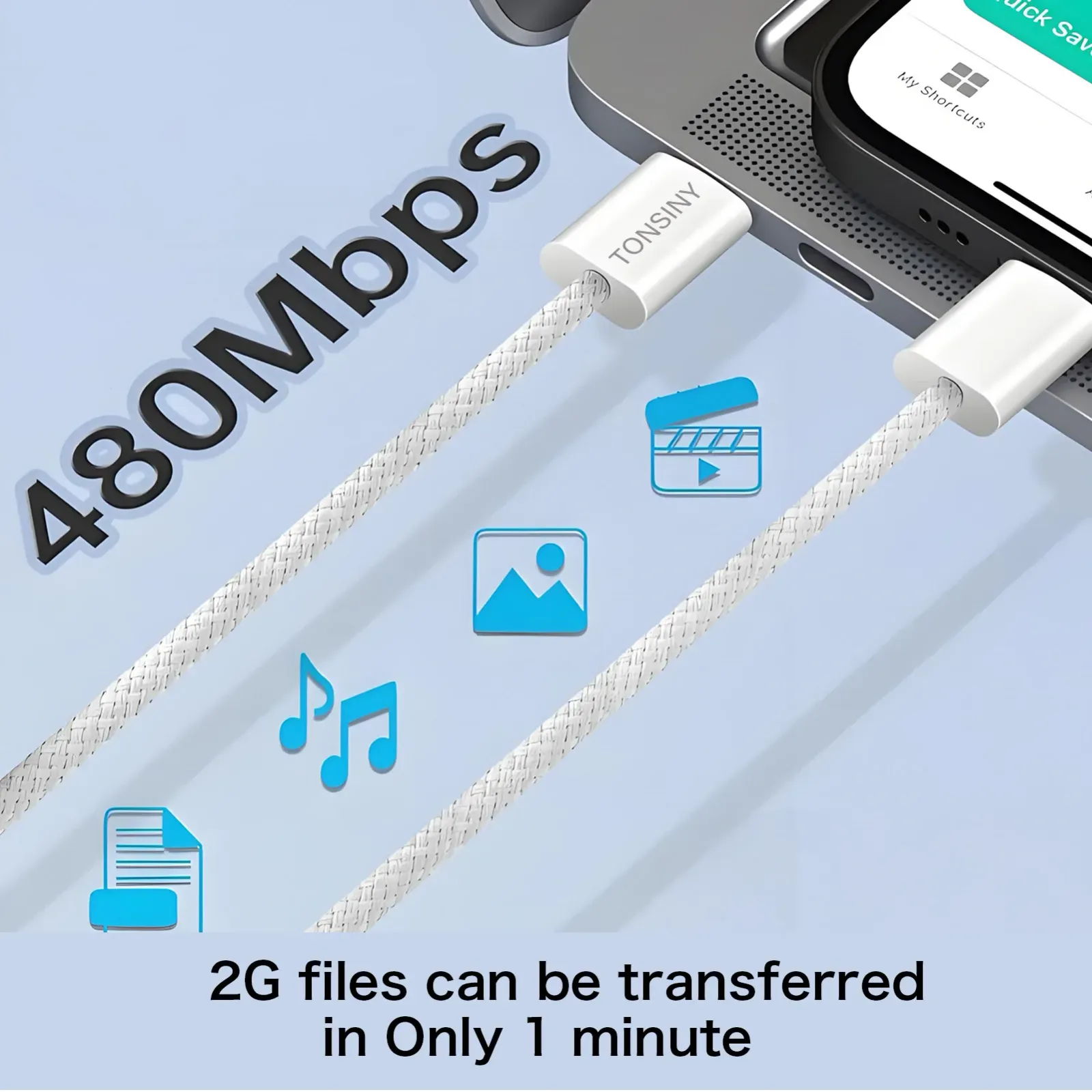 Câble USB-C avec smartphone