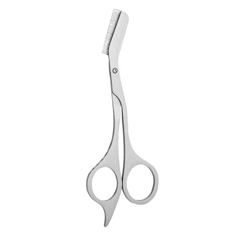 Ciseaux à sourcils professionnels en acier inoxydable avec peignes, kit de taille-sourcils 1 pièce 8