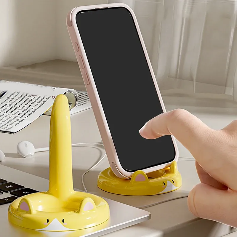 Support de téléphone portable chat de dessin animé mignon, mini support de bureau créatif, utilisable comme décoration 3