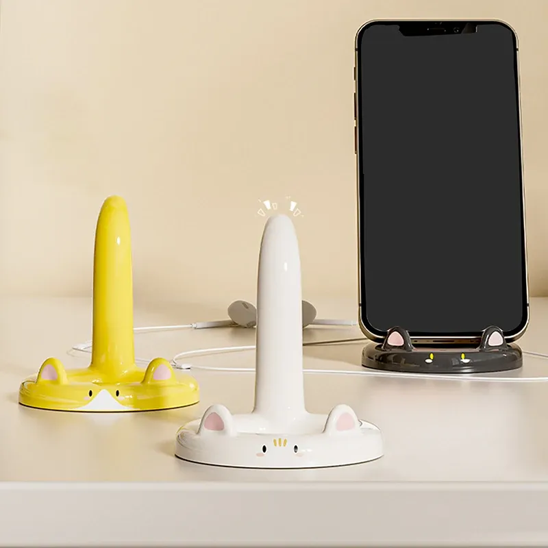 Support de téléphone portable chat de dessin animé mignon, mini support de bureau créatif, utilisable comme décoration 4