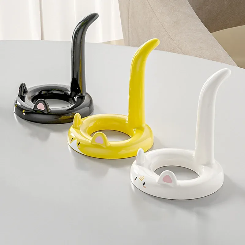 Support de téléphone portable chat de dessin animé mignon, mini support de bureau créatif, utilisable comme décoration 5