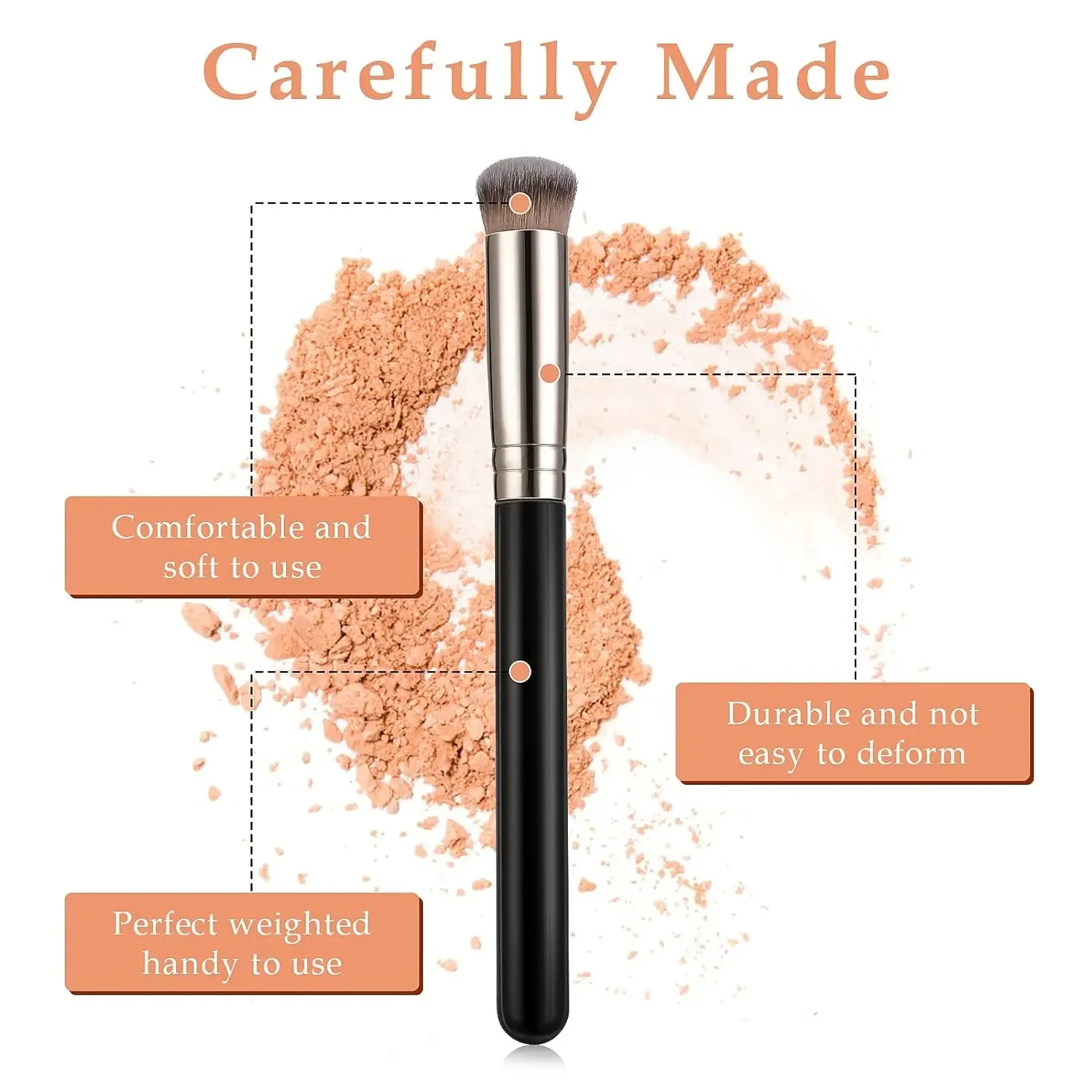 Pinceau correcteur de fond de teint, lot de 1, 2 ou 5 pièces, pinceau contour dense pour un fini impeccable sous les yeux 4