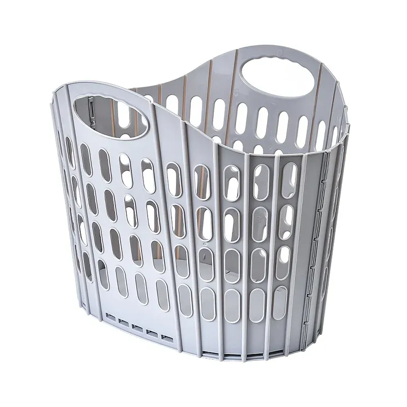 Panier à linge pliable de style bohème avec poignée, design rectangulaire en plastique durable, respirant et léger 6