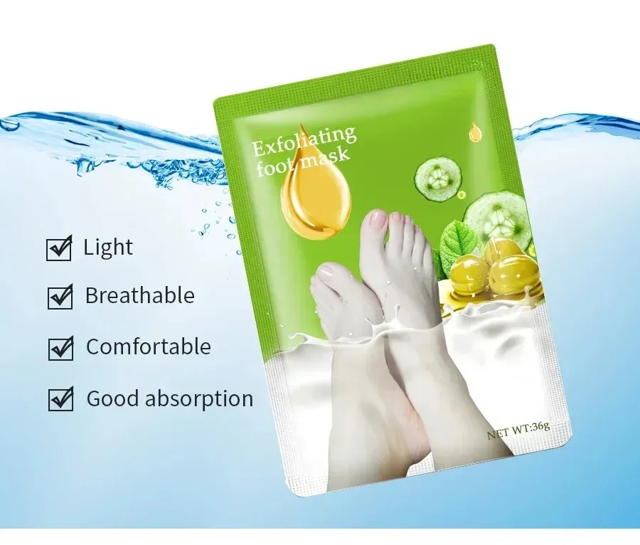 Détail du masque exfoliant pour pieds