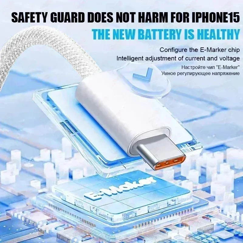 Chargeur rapide PD 35W pour iPhone 11, 12, 13, 14, 15 Pro Max, avec câble de charge rapide USB-C pour iPhone 15 Plus 4