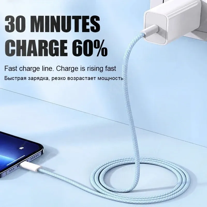 Chargeur rapide PD 35W pour iPhone 11, 12, 13, 14, 15 Pro Max, avec câble de charge rapide USB-C pour iPhone 15 Plus 6