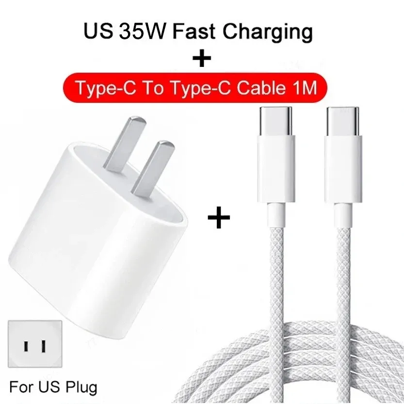 Chargeur rapide PD 35W pour iPhone 11, 12, 13, 14, 15 Pro Max, avec câble de charge rapide USB-C pour iPhone 15 Plus 8