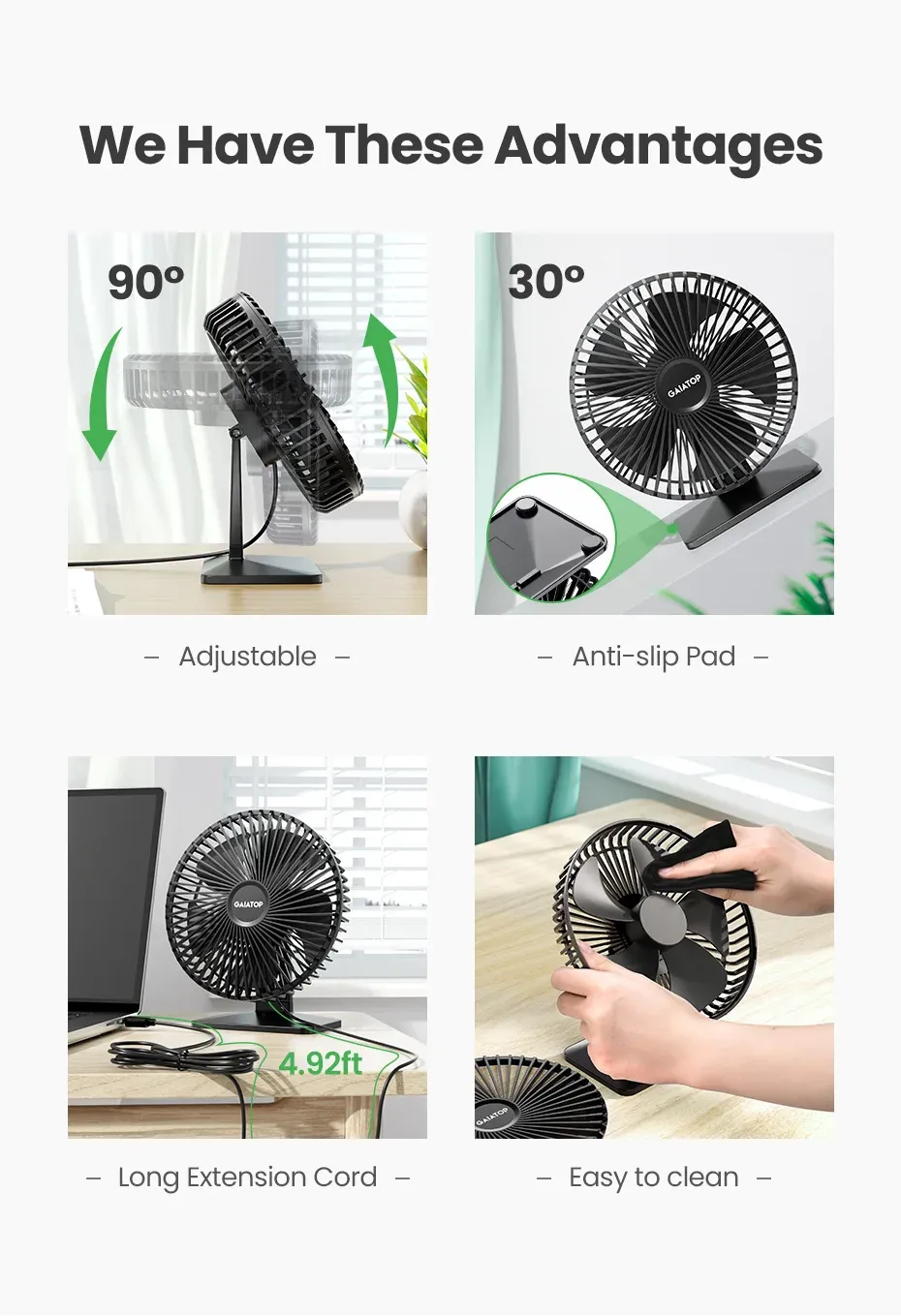 Ventilateur USB portable en usage