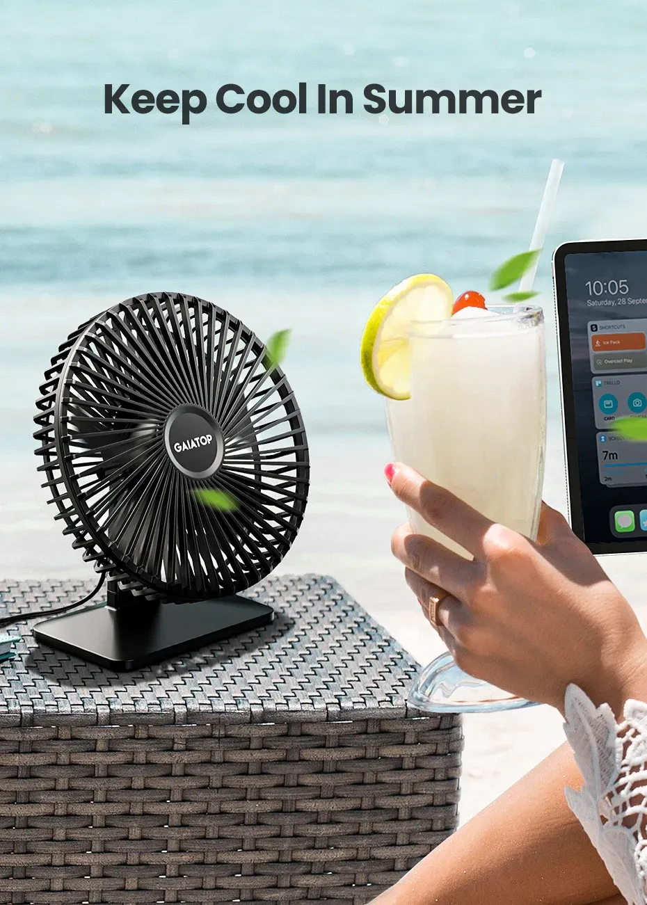Ventilateur de bureau dans un espace de travail