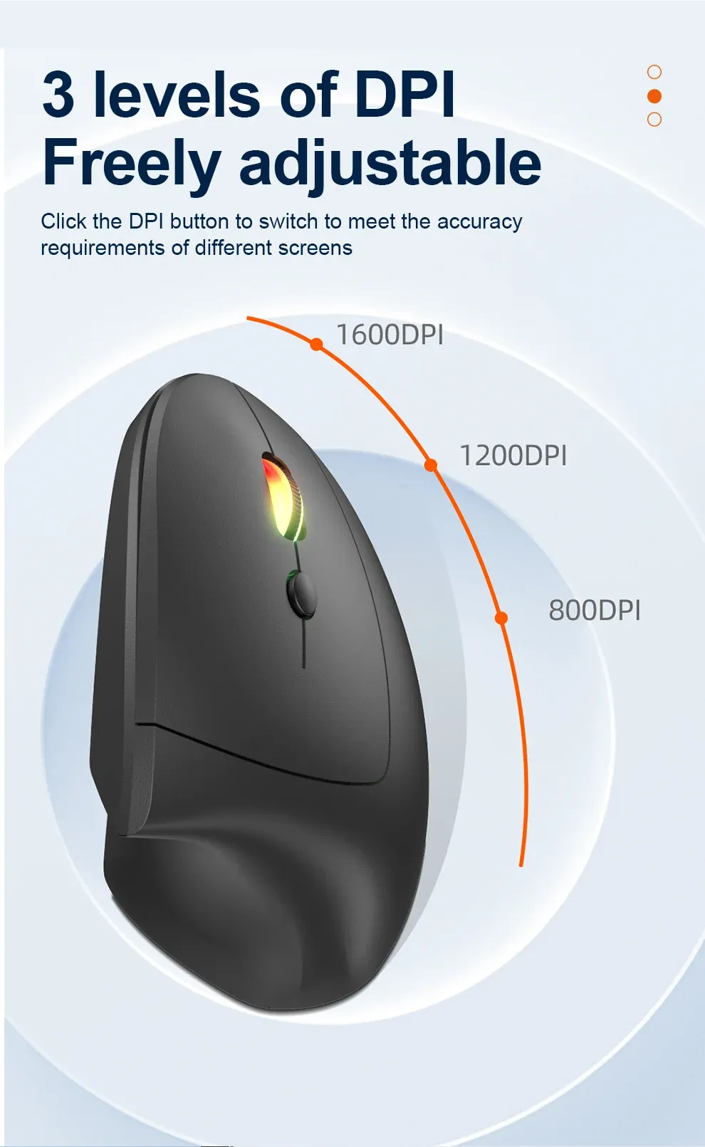 Souris verticale noire mate au bureau