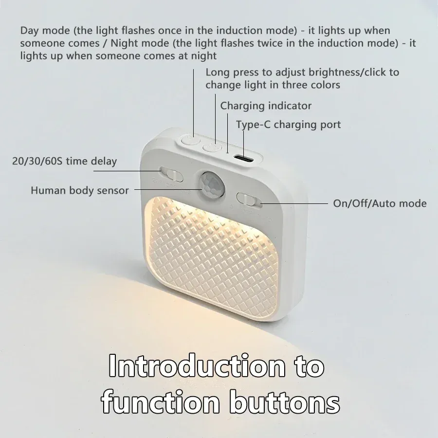 Veilleuse LED à détecteur de mouvement PIR avec alimentation USB pour chambre, escalier et couloir 2