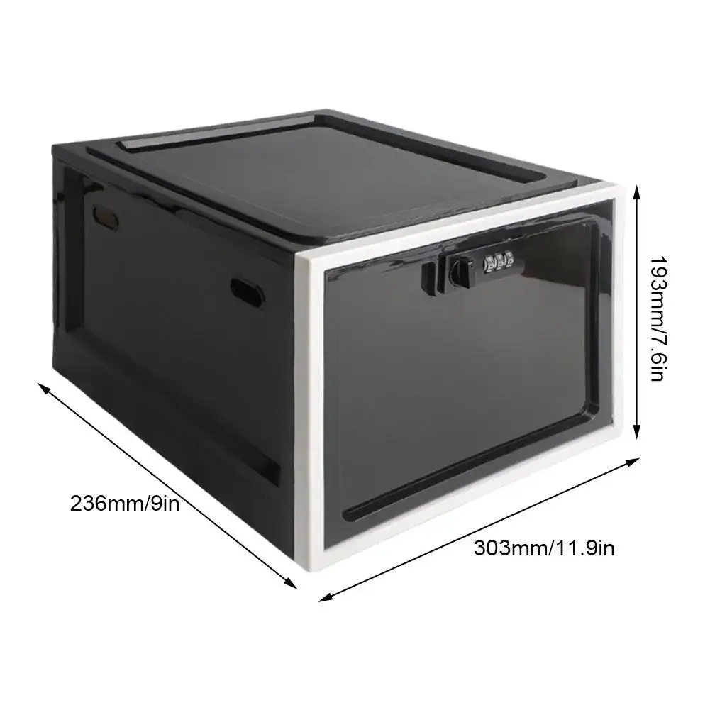Boîte de rangement transparente pour réfrigérateur avec serrure à combinaison, boîte à médicaments compacte, sanitaire 6