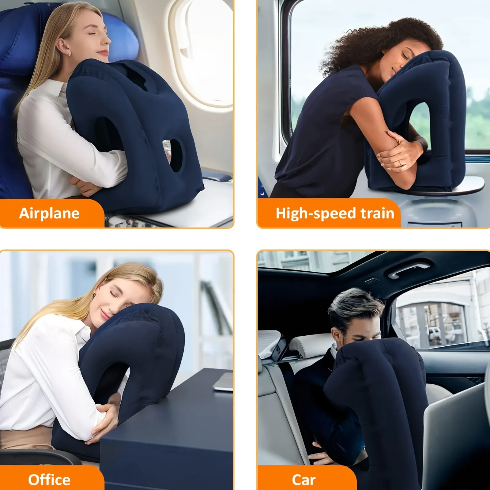 Oreiller gonflable ergonomique en situation de repos